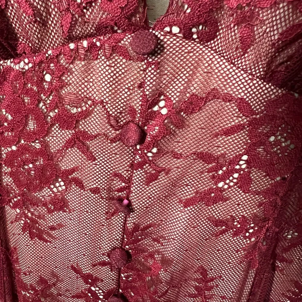 Red Lace Maxi Dress - Picture 5 of 6